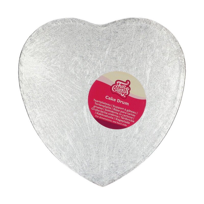 FunCakes - Taartplaat Hartvormig Zilver 27,5 cm