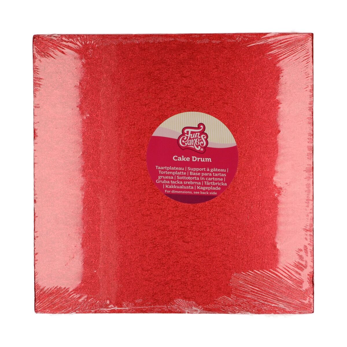 FunCakes - Taartplaat vierkant rood 30,5 cm