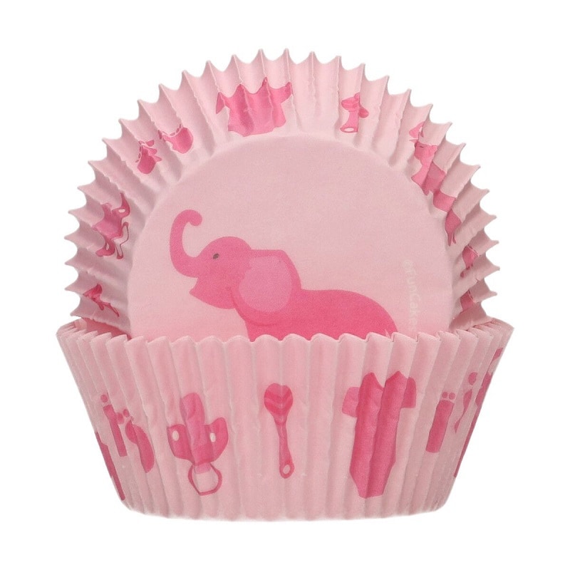 FunCakes - Muffinvormpjes Olifant Roze 48 stuks