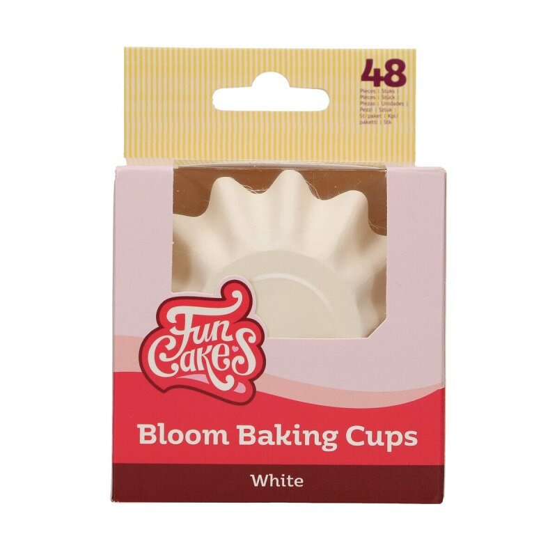FunCakes - Muffinvormpjes Bloemvormig Wit 48-pack