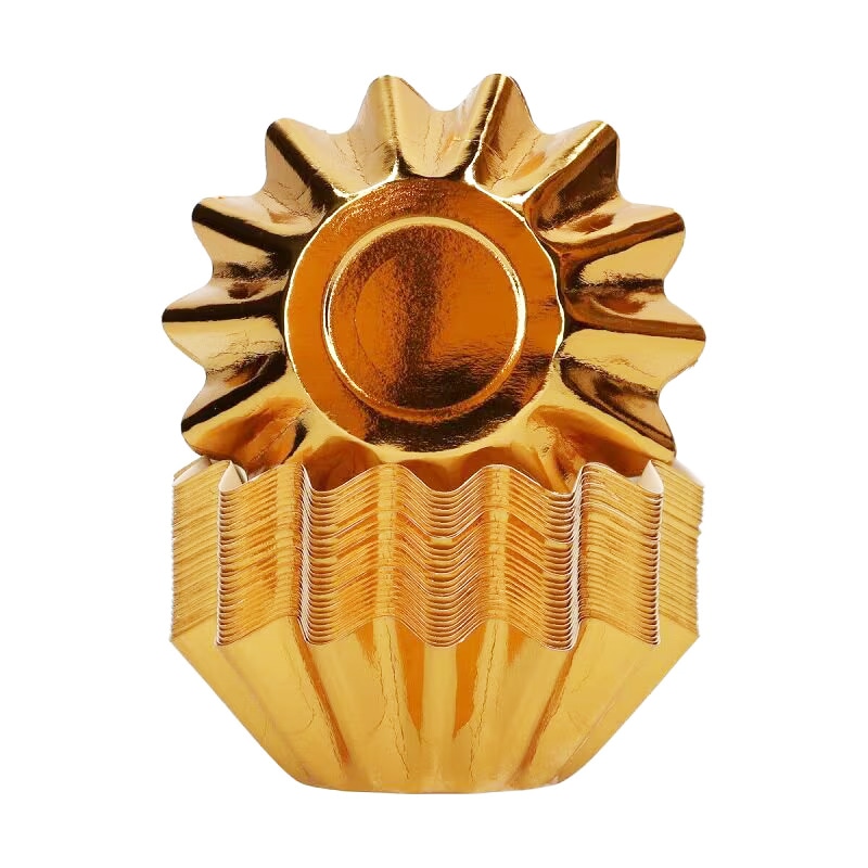 FunCakes - Muffinvormpjes Bloemvormig Goud 48-pack