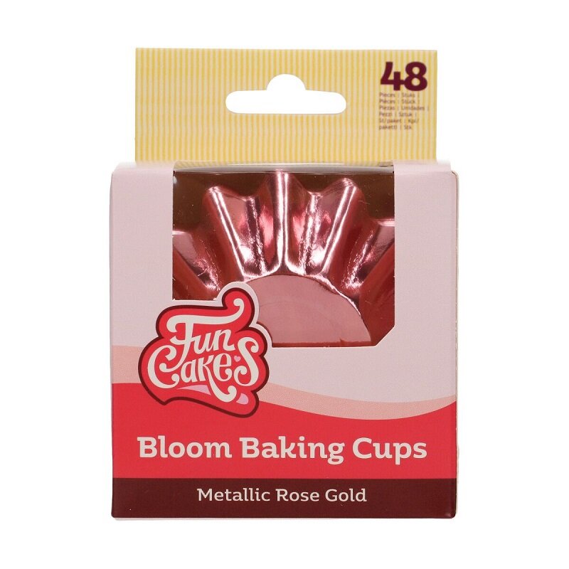 FunCakes - Muffinvormpjes Bloemvormig Roségoud 48-pack