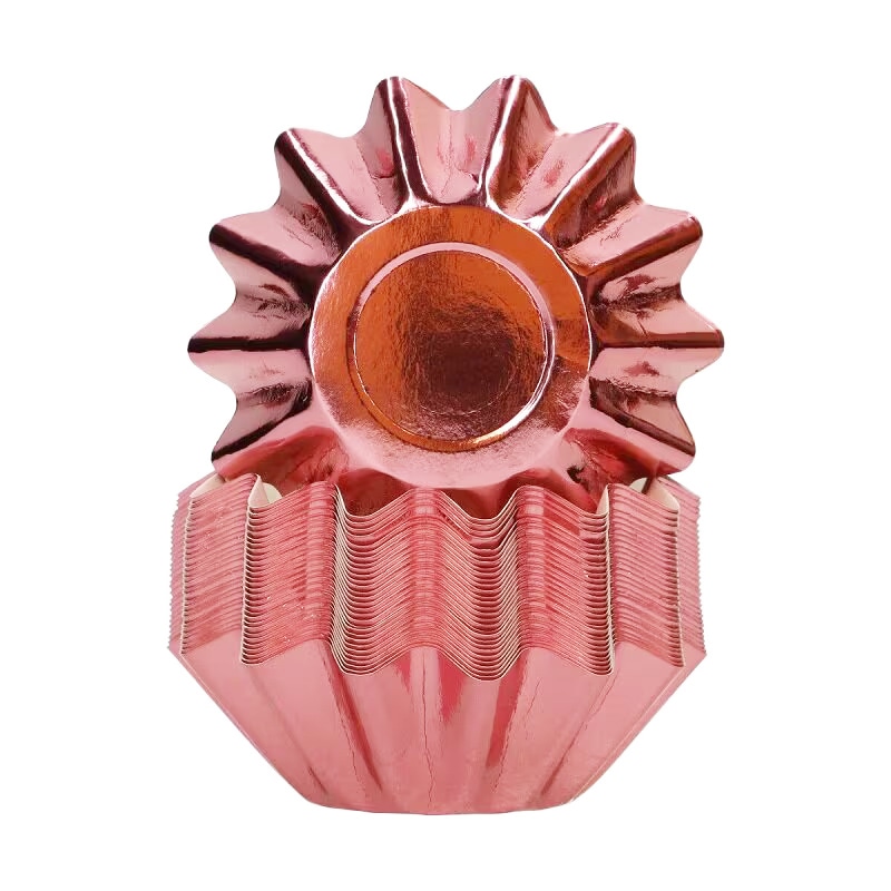 FunCakes - Muffinvormpjes Bloemvormig Roségoud 48-pack