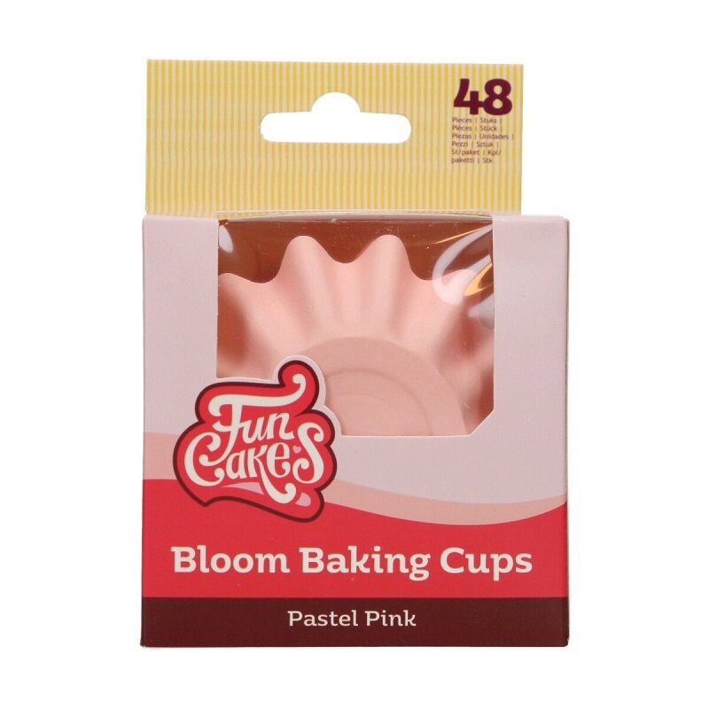 FunCakes - Muffinvormpjes Bloemvormig Pastelroze 48-pack