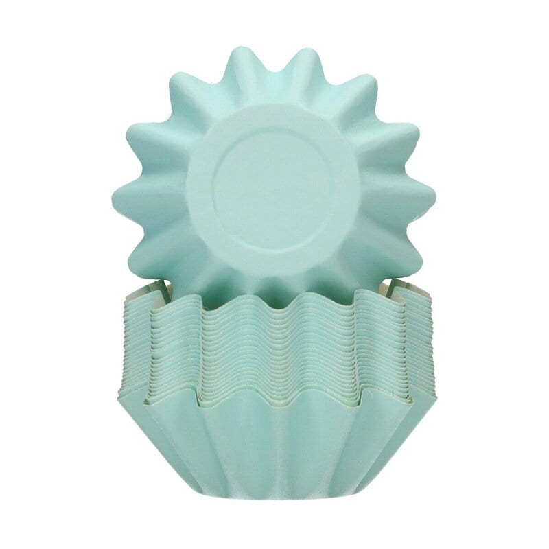 FunCakes - Muffinvormpjes Bloemvormig Pastelblauw 48-pack