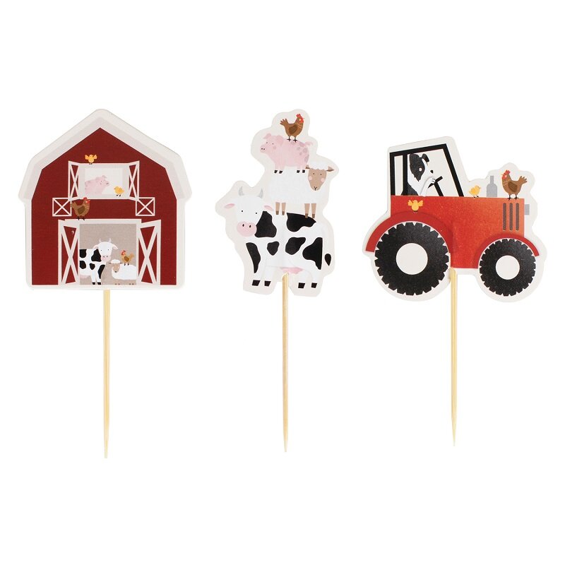 Boerderijdieren - Caketoppers 6 stuks
