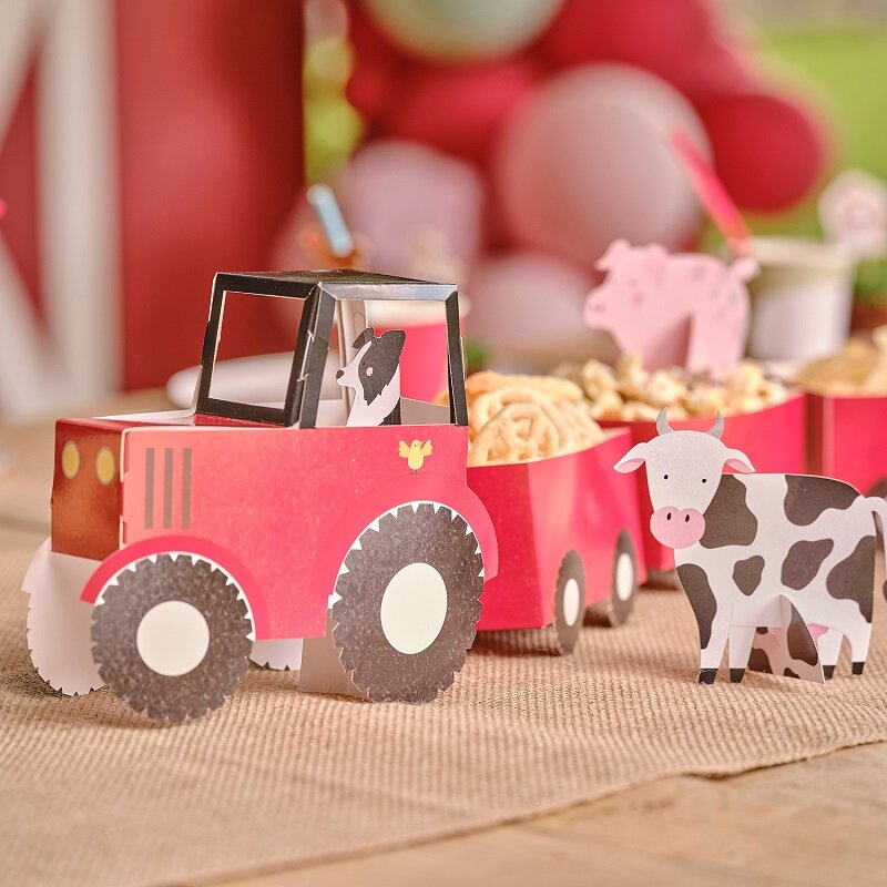 Boerderijdieren - Tractor met karren voor snacks