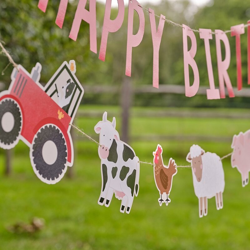 Boerderijdieren - Slinger Happy Birthday