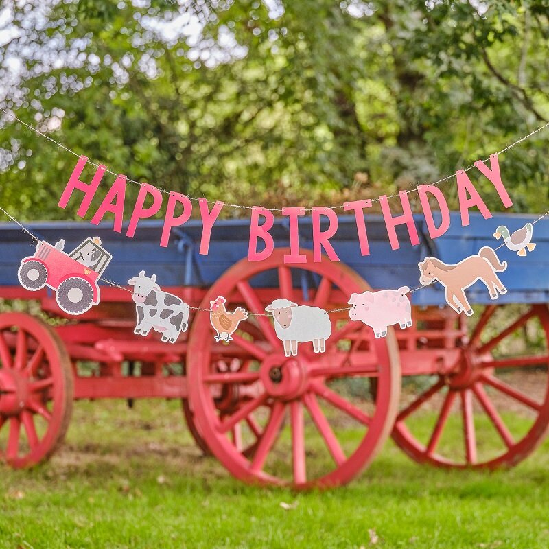 Boerderijdieren - Slinger Happy Birthday