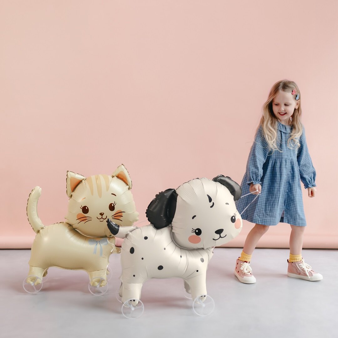 Folieballon Kat op wielen 65 cm