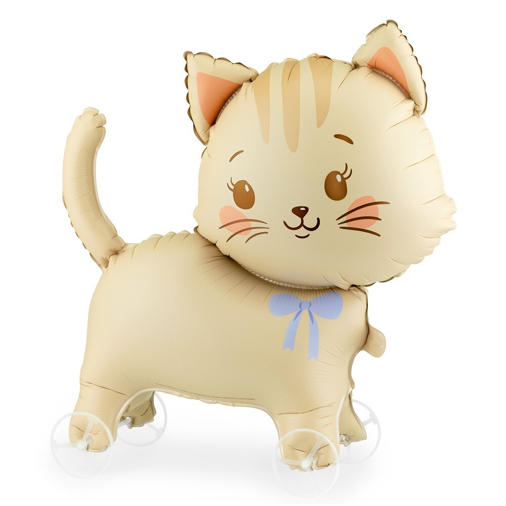 Folieballon Kat op wielen 65 cm