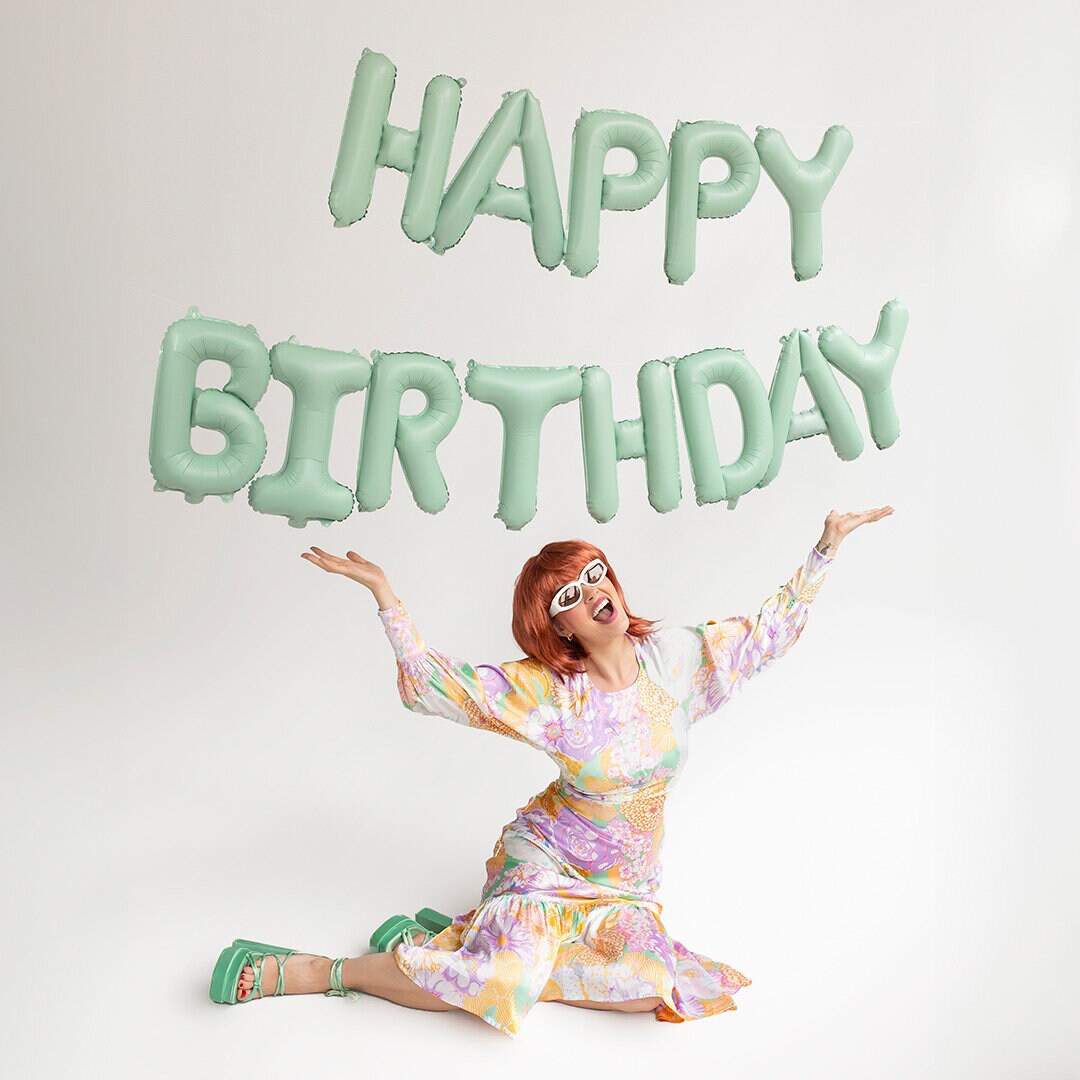 Ballonslinger Happy Birthday Groen 340 cm