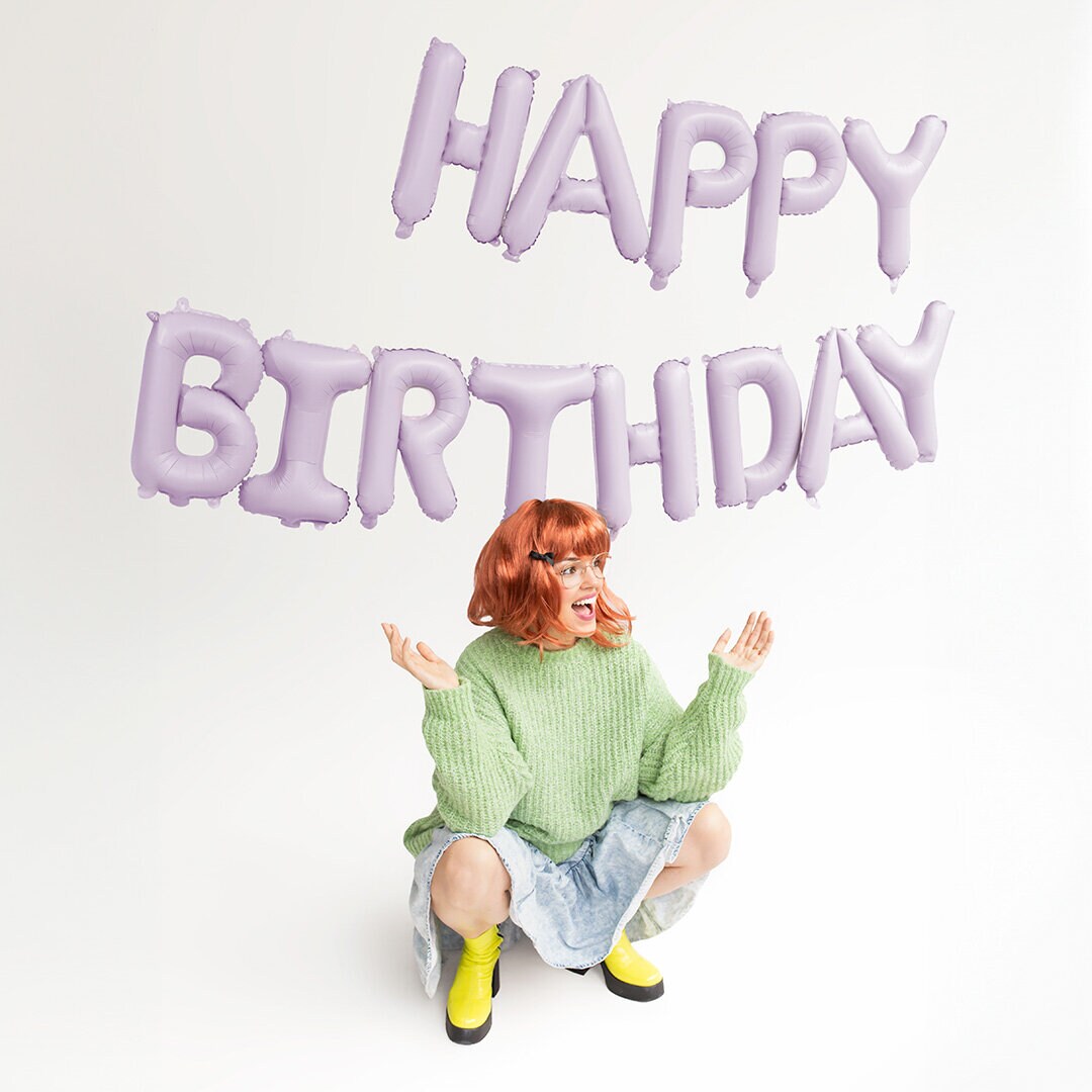 Ballonslinger Happy Birthday Lichtpaars 340 cm