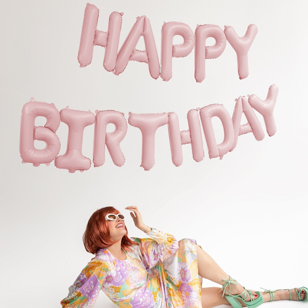 Ballonslinger Happy Birthday Lichtroze 340 cm