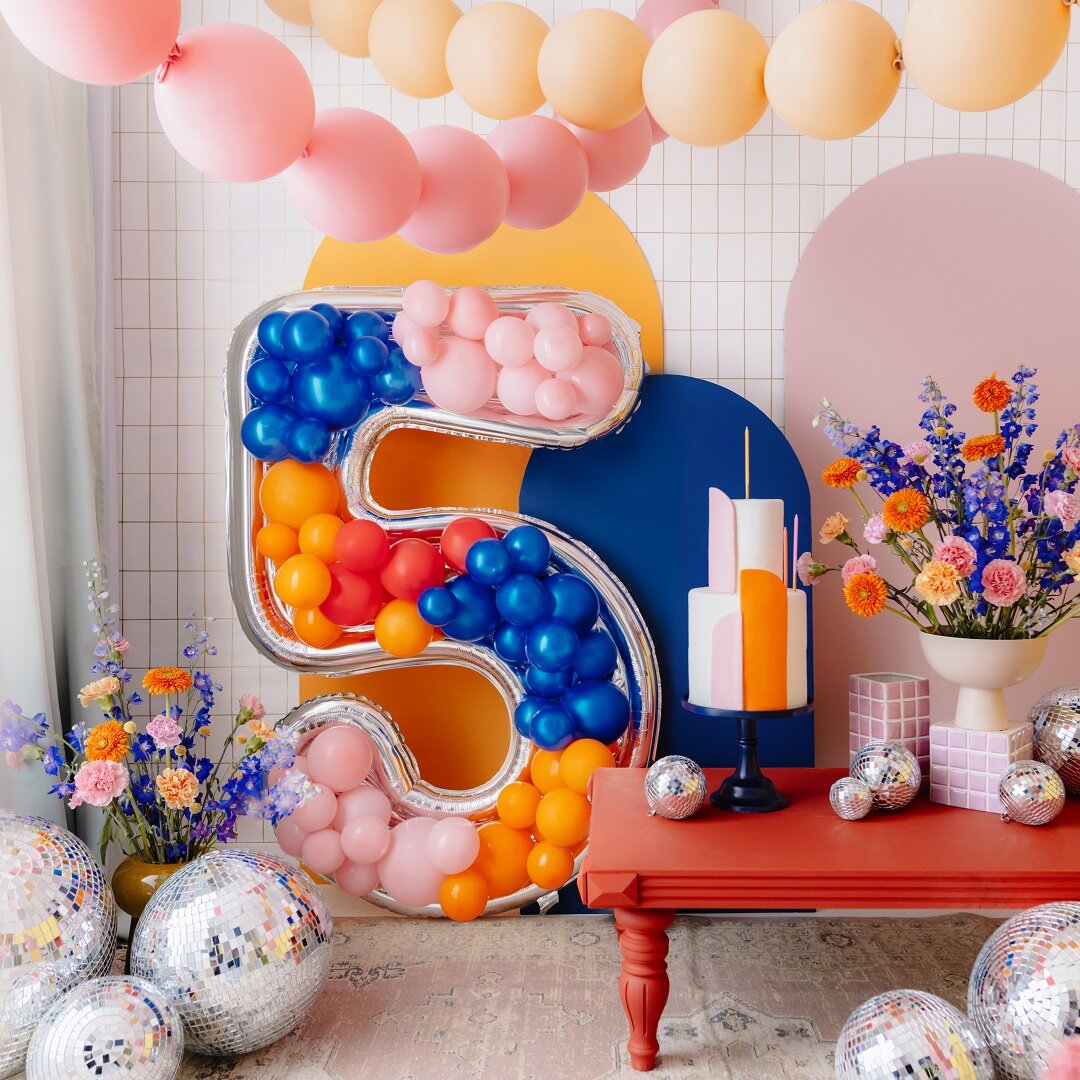 Ballonnenframe om te decoreren, 126 cm hoog, cijfer 5