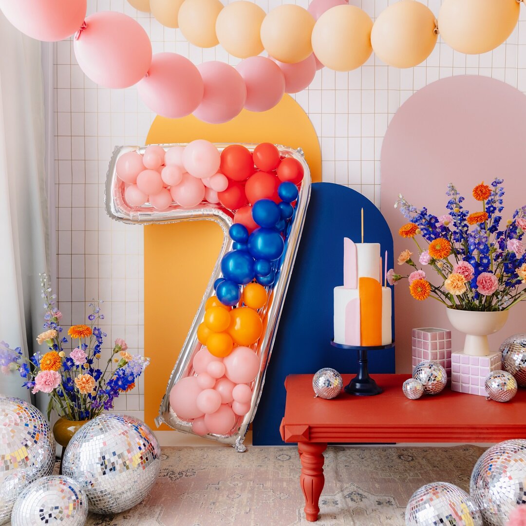Ballonnenframe om te decoreren, 126 cm hoog, cijfer 7