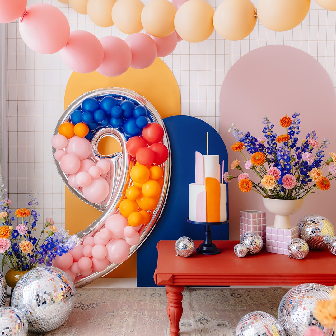 Ballonnenframe om te decoreren, 126 cm hoog, cijfer 9