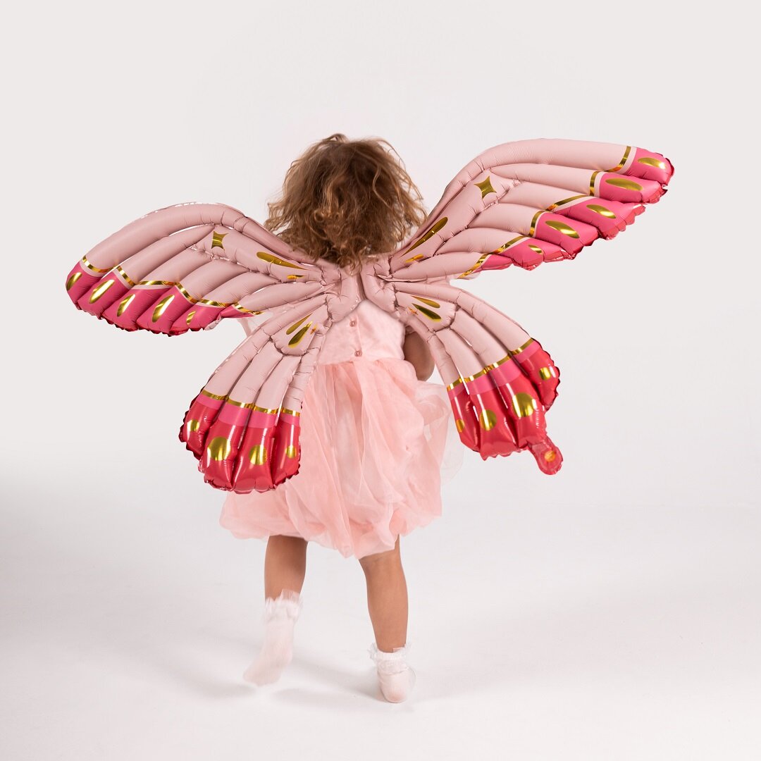 Vlindervleugels Folieballon Roze 102 cm
