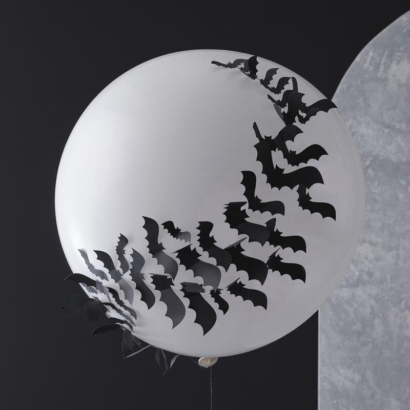 Bolvormige ballon met 3D-vleermuizen