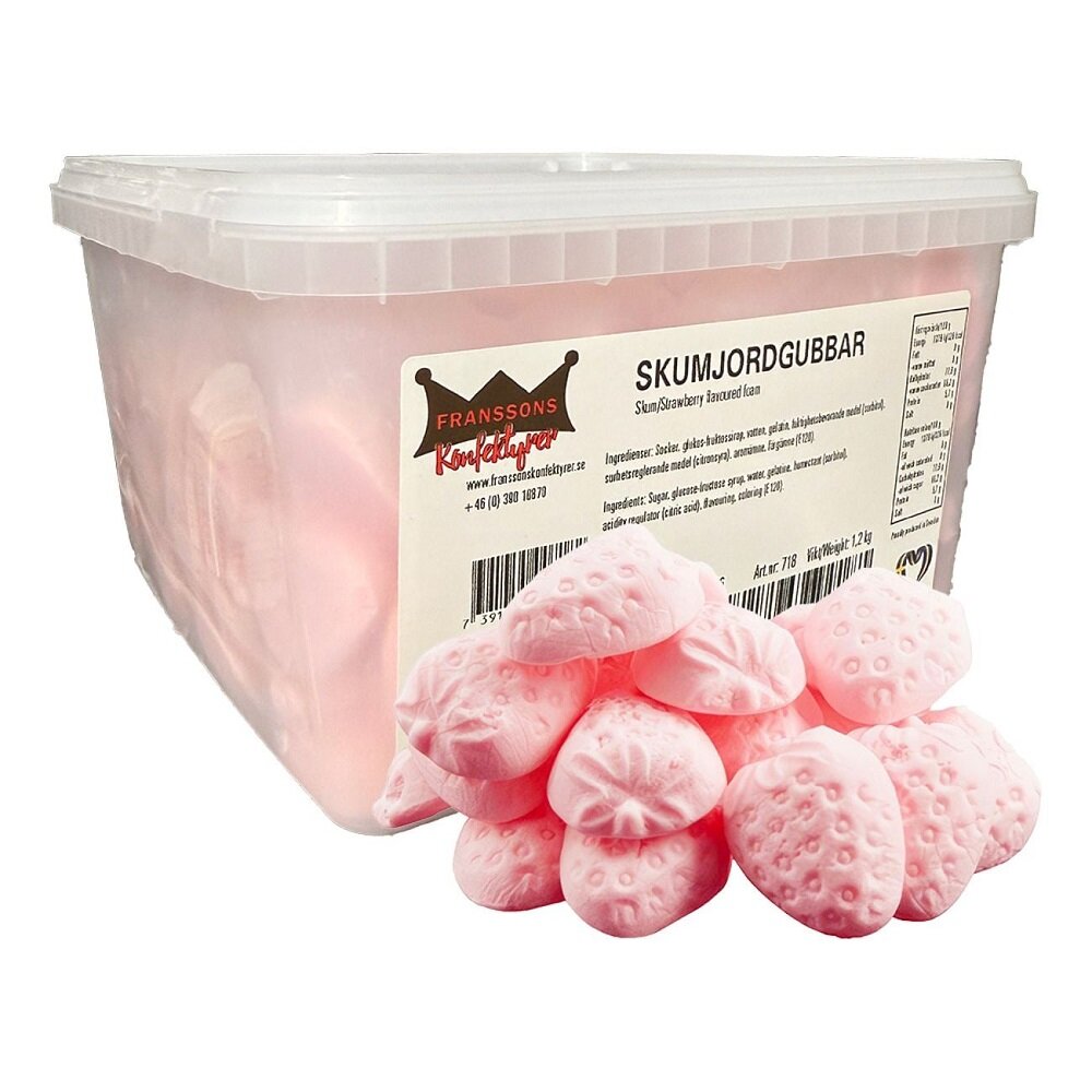 Franssons Aardbeienschuimpjes Grootverpakking 1,2 kg