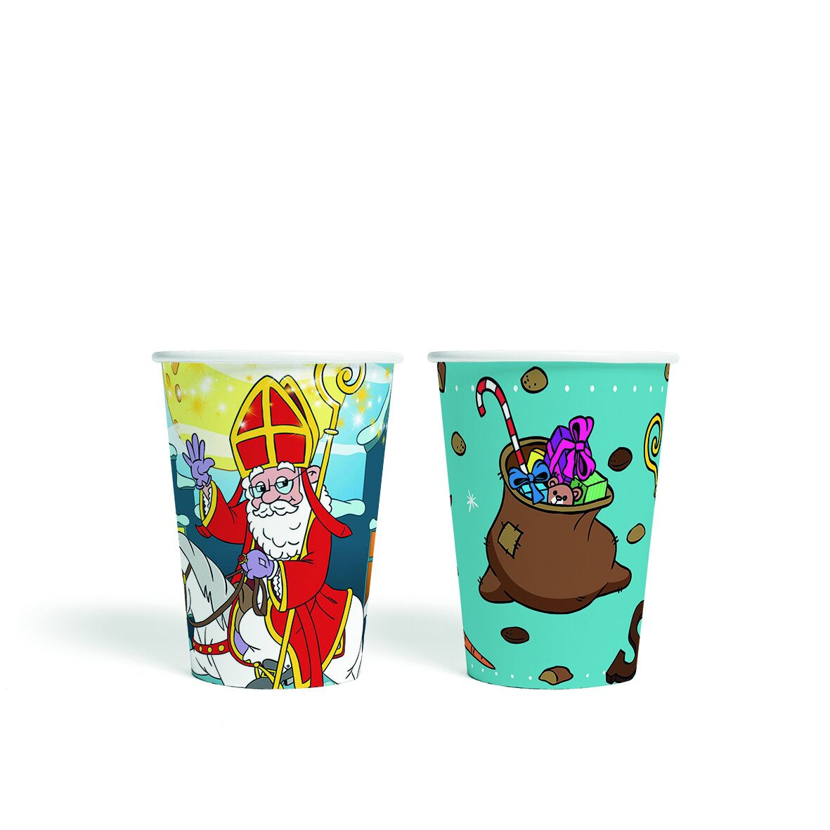 Papieren Bekers Sinterklaas 8 stuks