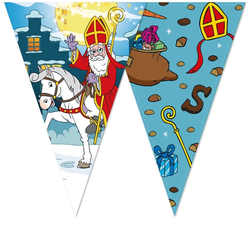 Vlaggenlijn Tweezijdig Sinterklaas 10 meter