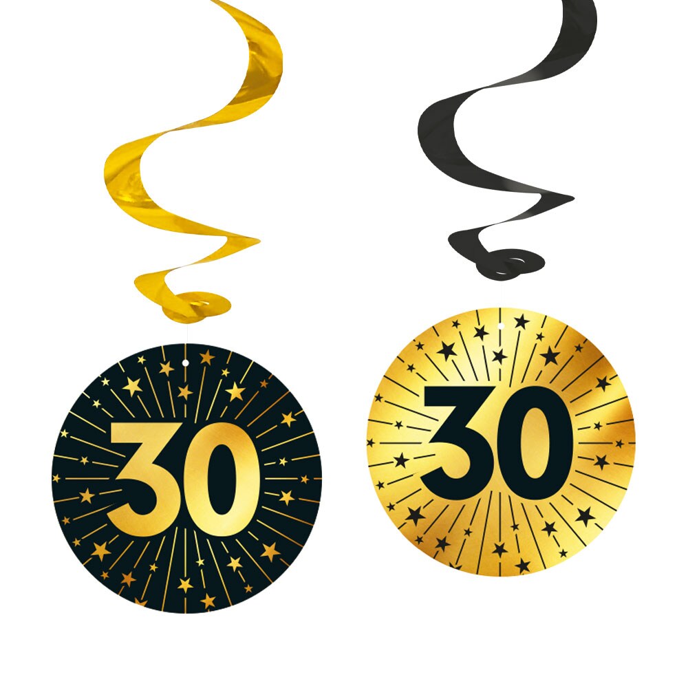 Hangdecoraties 30 jaar 4 stuks