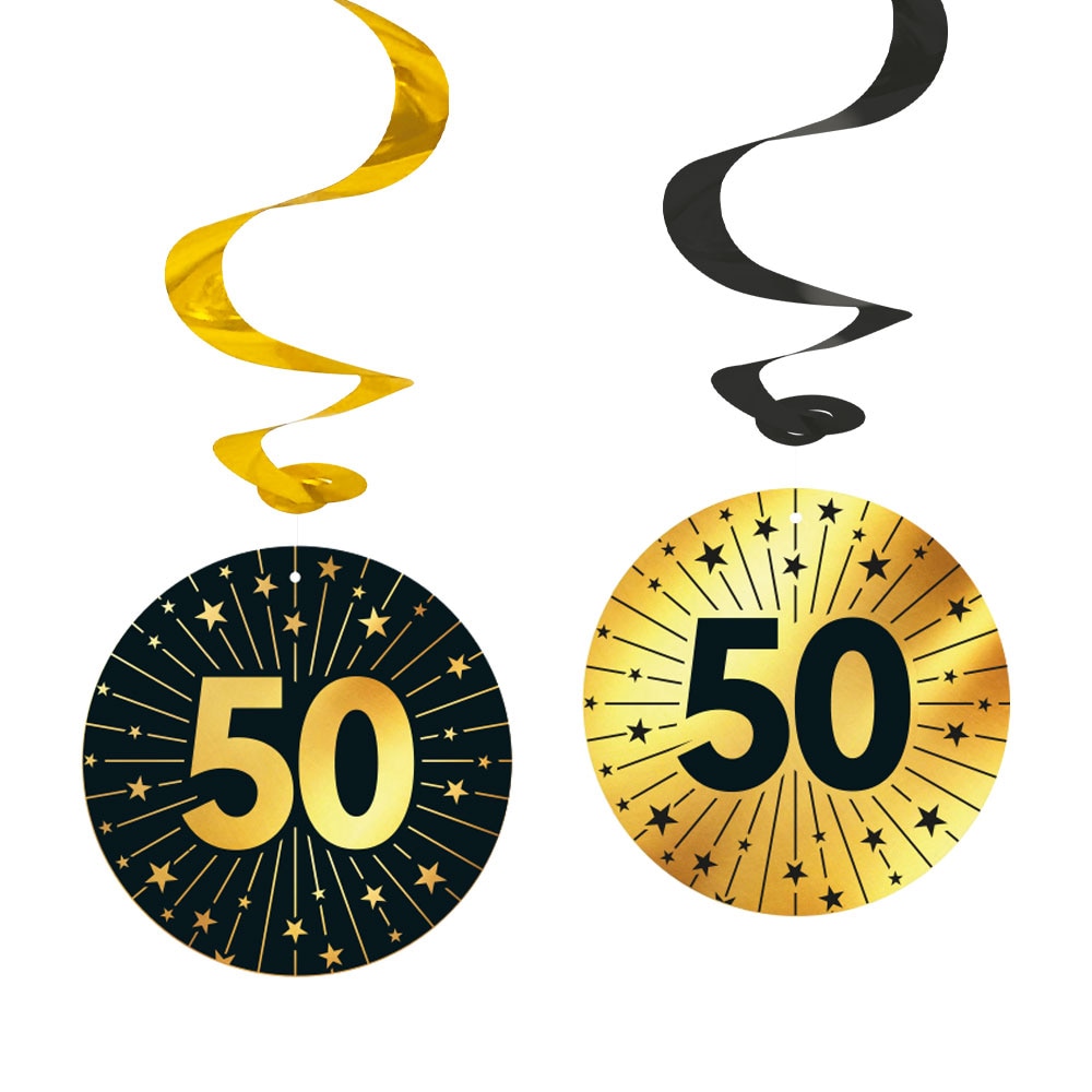 Hangdecoraties 50 jaar 4 stuks