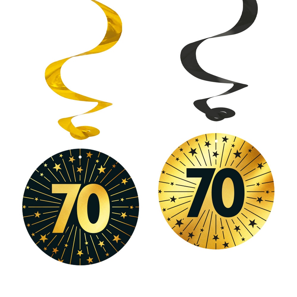 Hangdecoraties 70 jaar 4 stuks