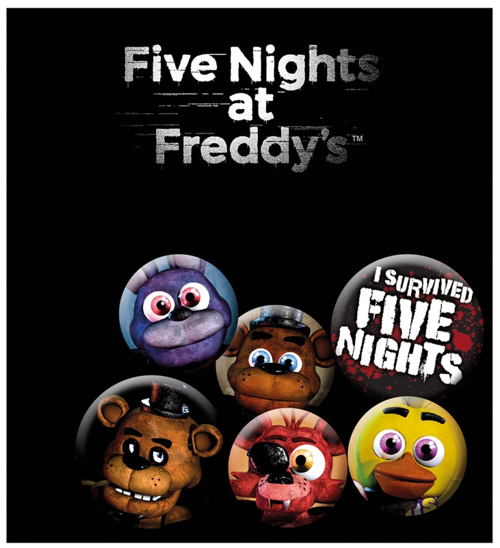 Fnaf - Buttons 6 stuks