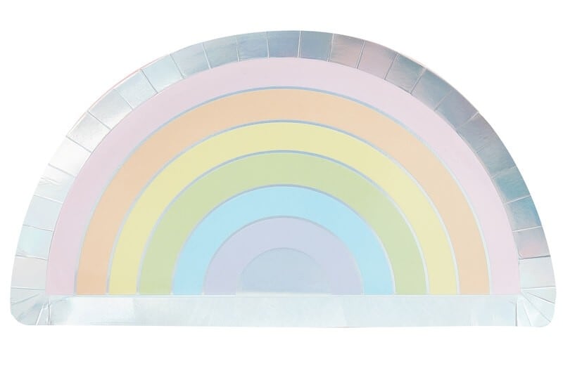 Pastel - Regenboogvormige bordjes 8 stuks