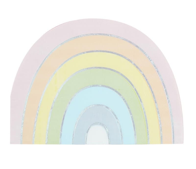 Pastel - Regenboogvormige servetten 16 stuks