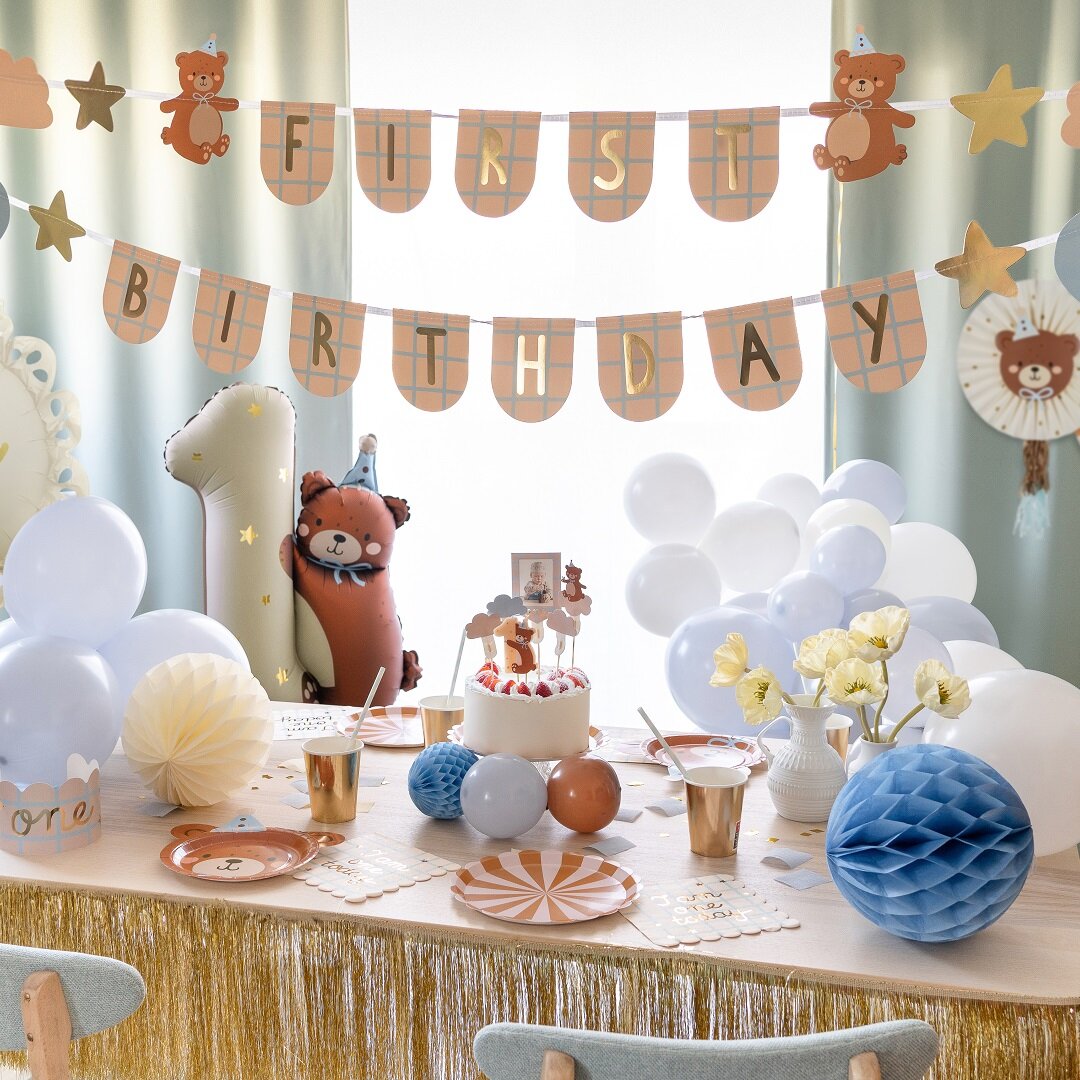 Teddybeer - Slinger First Birthday 255 cm