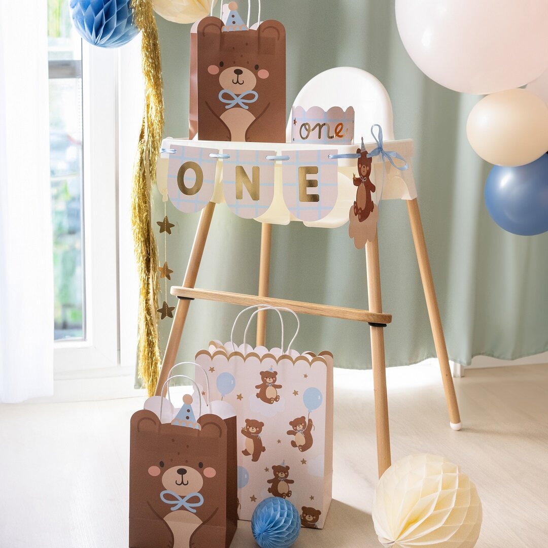Teddybeer - Decoratieset voor 1 jaar verjaardag