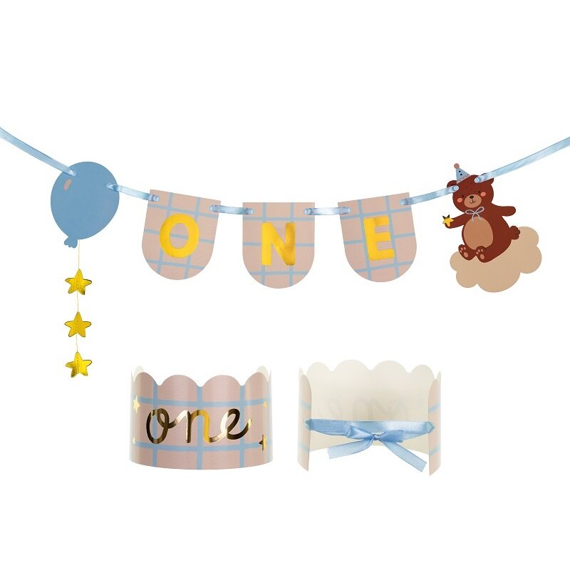 Teddybeer - Decoratieset voor 1 jaar verjaardag