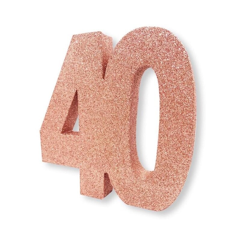 Roségoudglitter tafeldecoratie 40 jaar