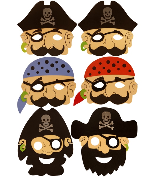 Piratenmaskers van zacht foam (per stuk)