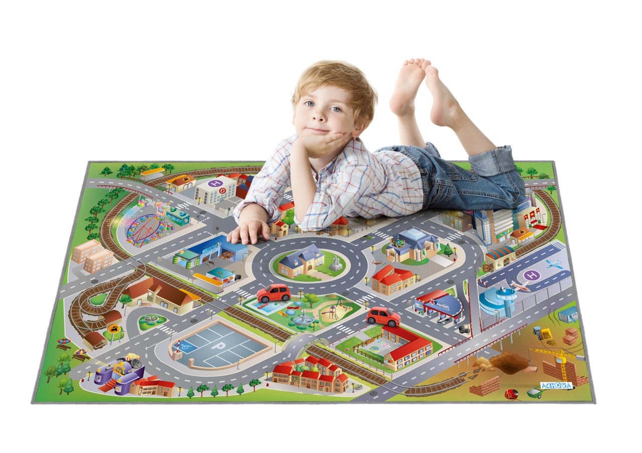 Speelmat Kinderkamer Stad 75 x 112 cm