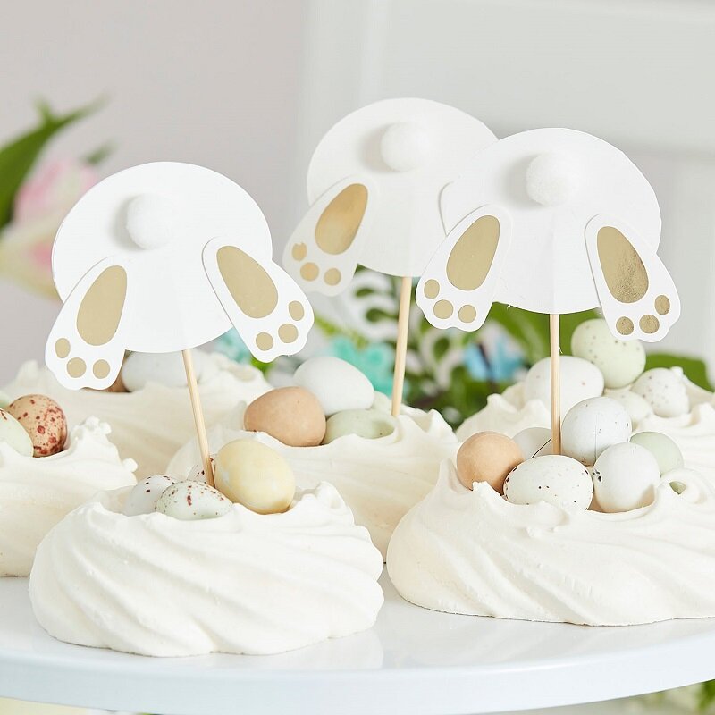 Cake Toppers Konijnenpootjes 6 stuks