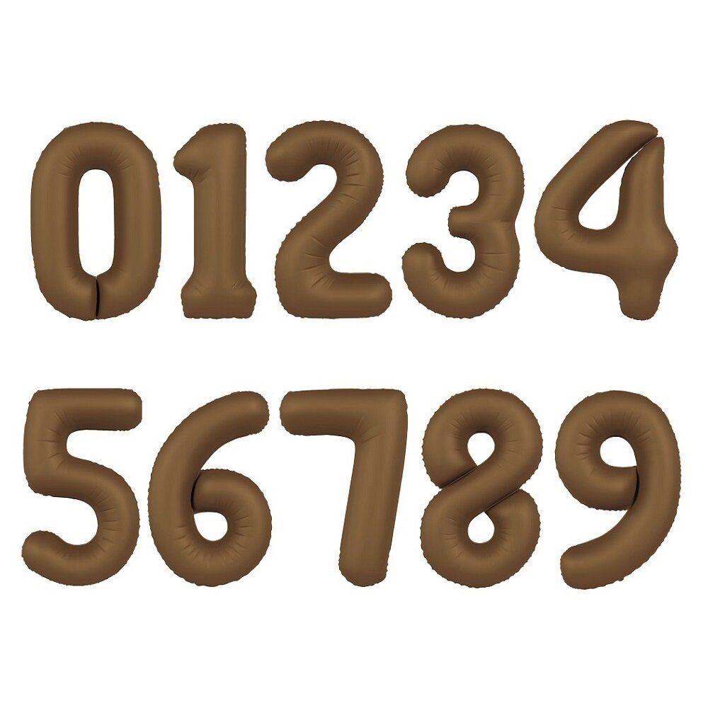 Cijferballonnen Mat Chocoladebruin 86 cm