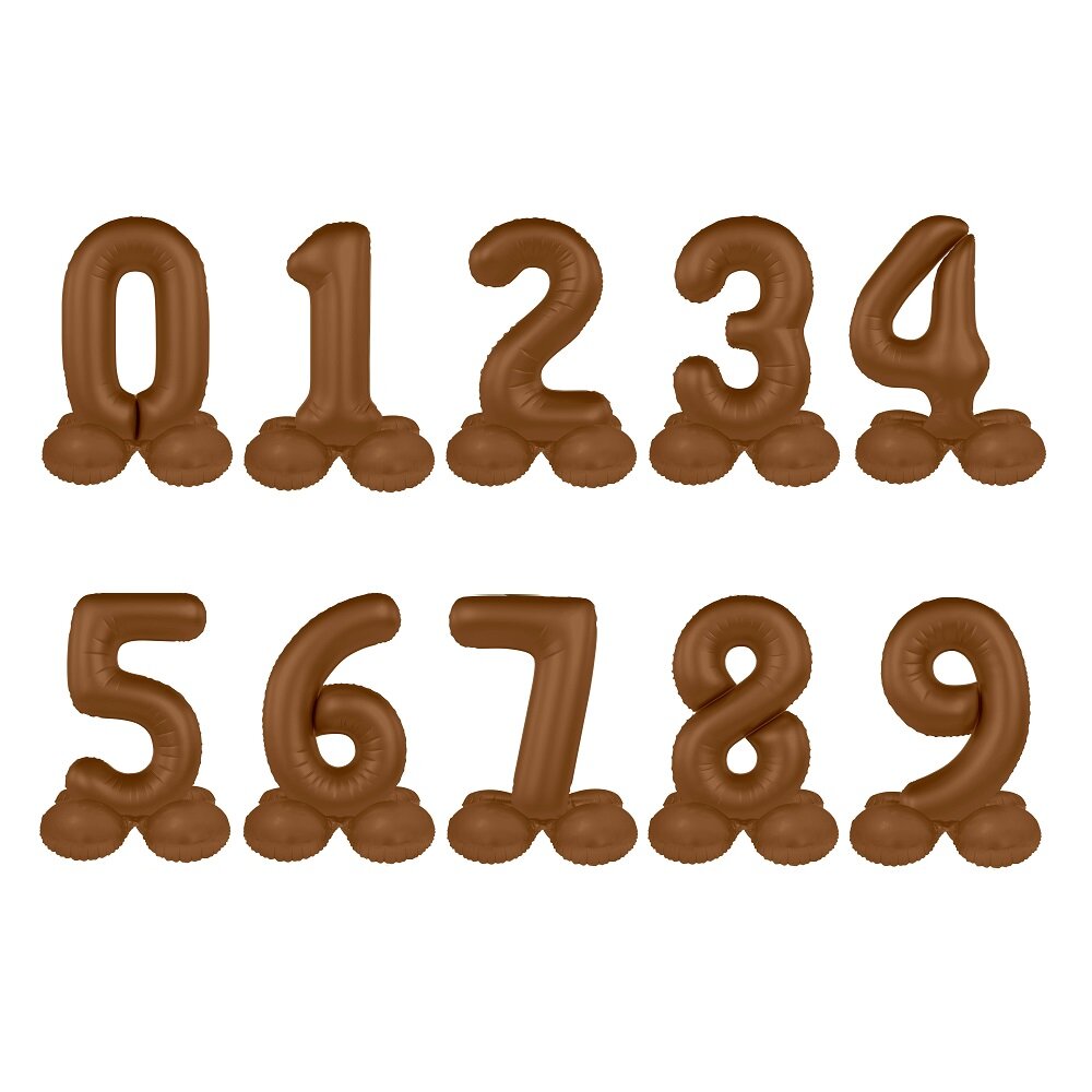 Cijferballonnen Staande Mat Chocoladebruin 72 cm