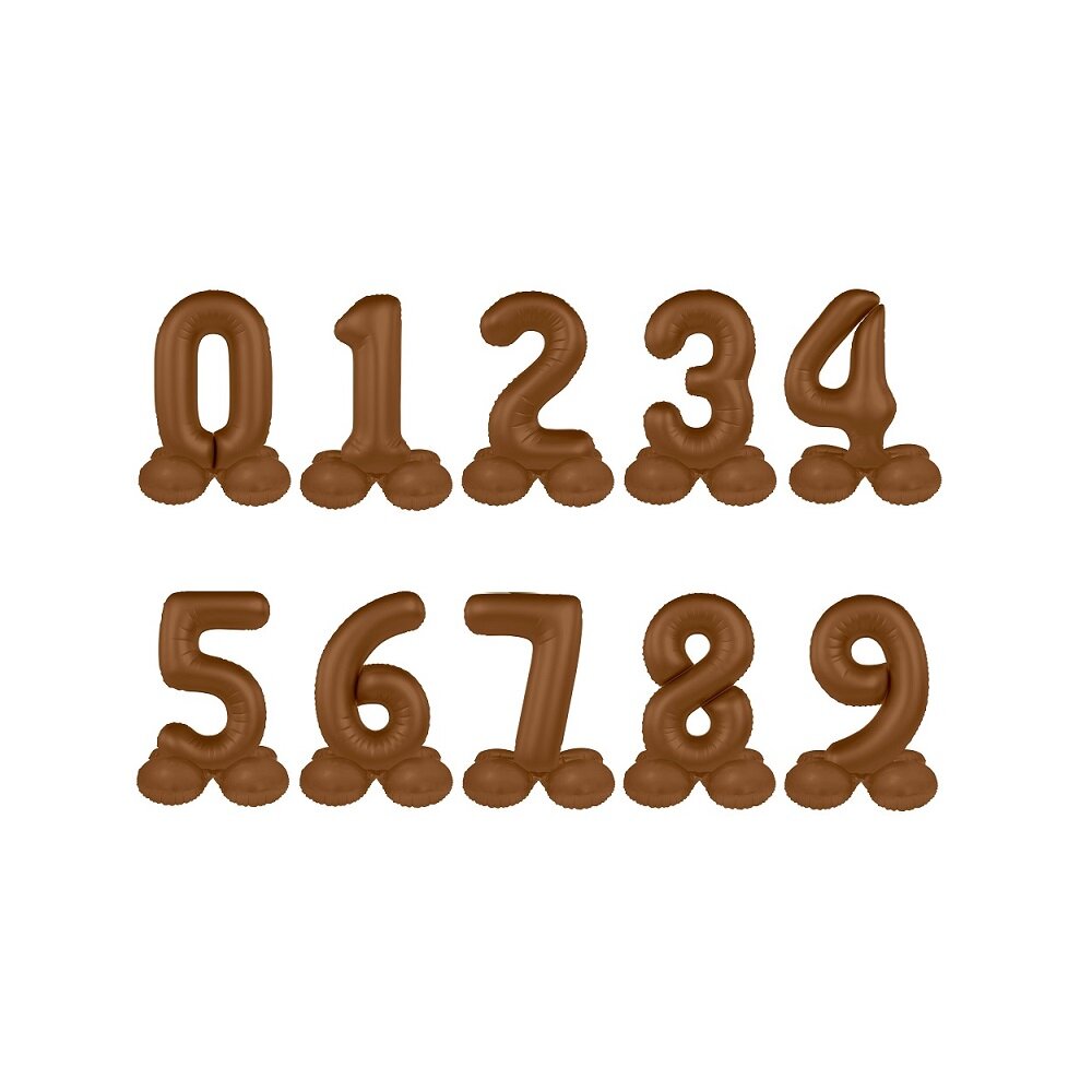 Cijferballonnen Staande Mat Chocoladebruin 41 cm