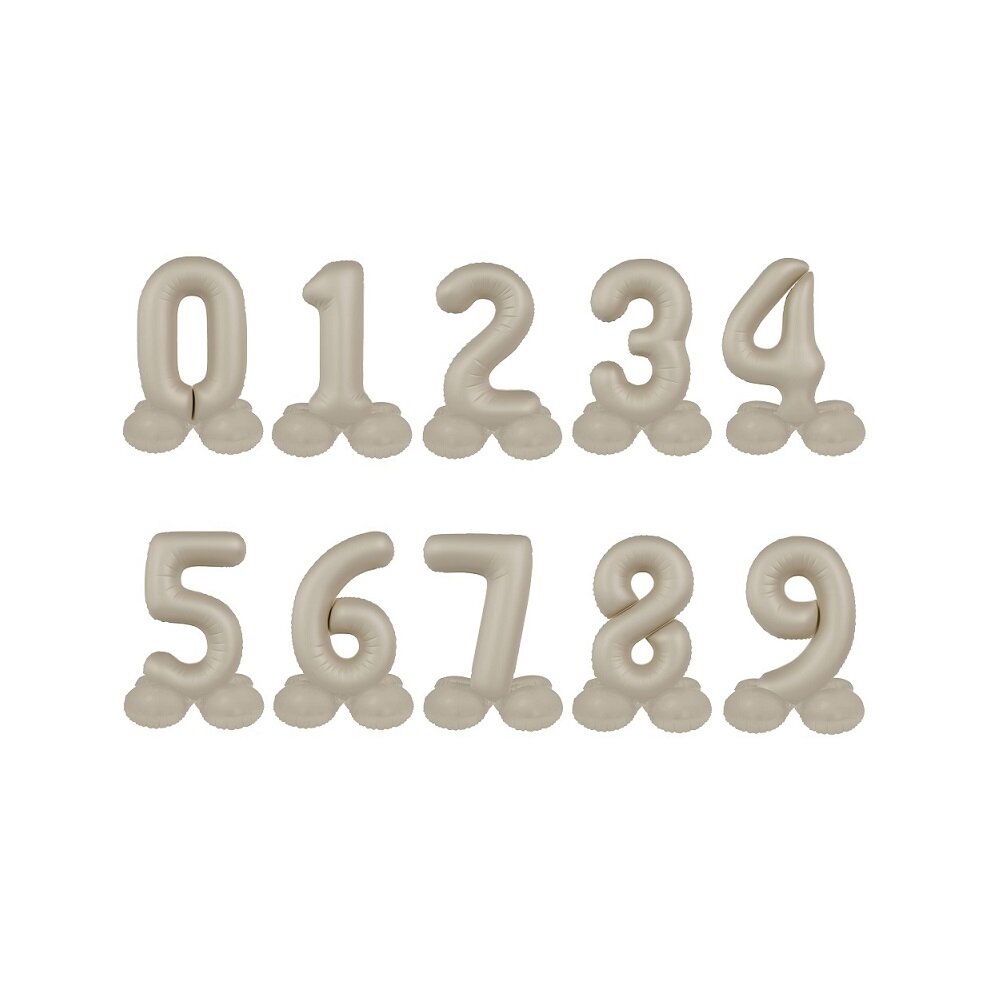 Cijferballonnen Staande Creamy Latte 41 cm