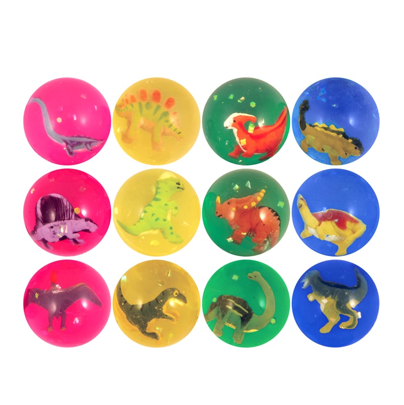 Stuiterbal met dinosaurus 4,3 cm