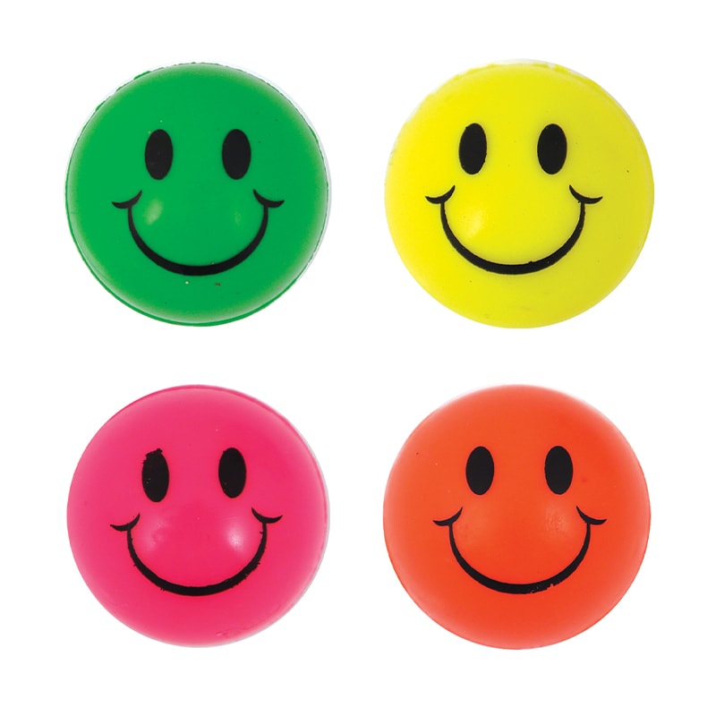 Stuiterballen Smiley in neonkleuren