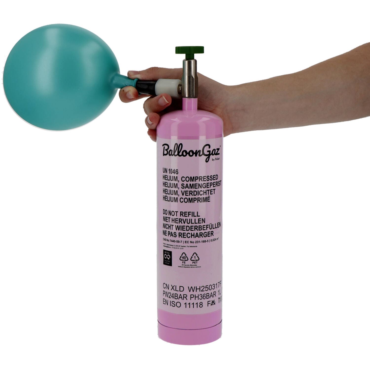 Heliumtank voor 1 folieballon of 3 latexballonnen
