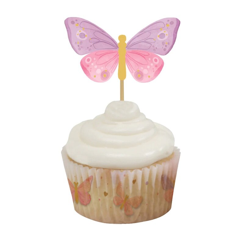 Caketoppers - Vlinders 12 stuks