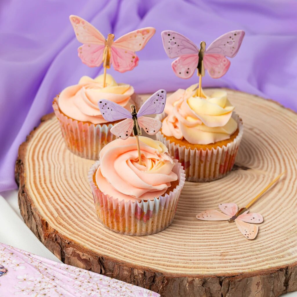 Cake Toppers - Vlinders 12 stuks