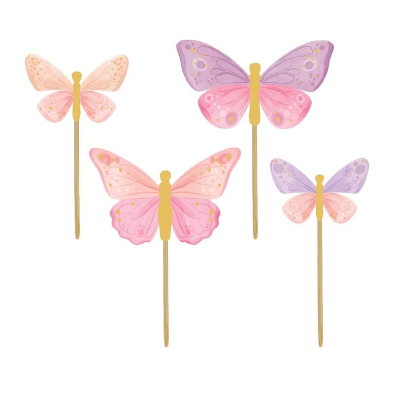 Caketoppers - Vlinders 12 stuks