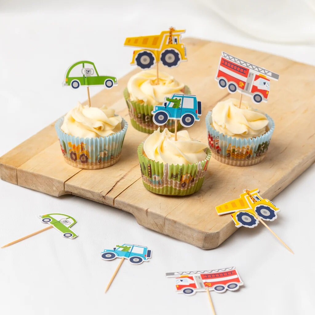 Caketoppers - Voertuigen 12 stuks